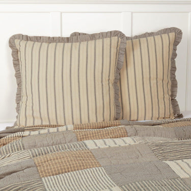 Sawyer Mill Charcoal Fabric Euro Sham 26x26 VHC Brands - The Fox Decor
